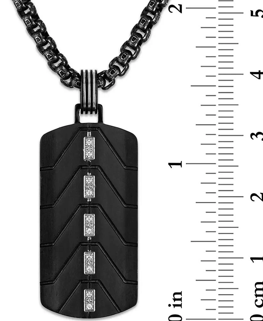 Esquire Men's Jewelry Diamond Dog Tag 22" Pendant Necklace (1/20 ct. t.w.) in Black Ion-Plated Stainless Steel 4