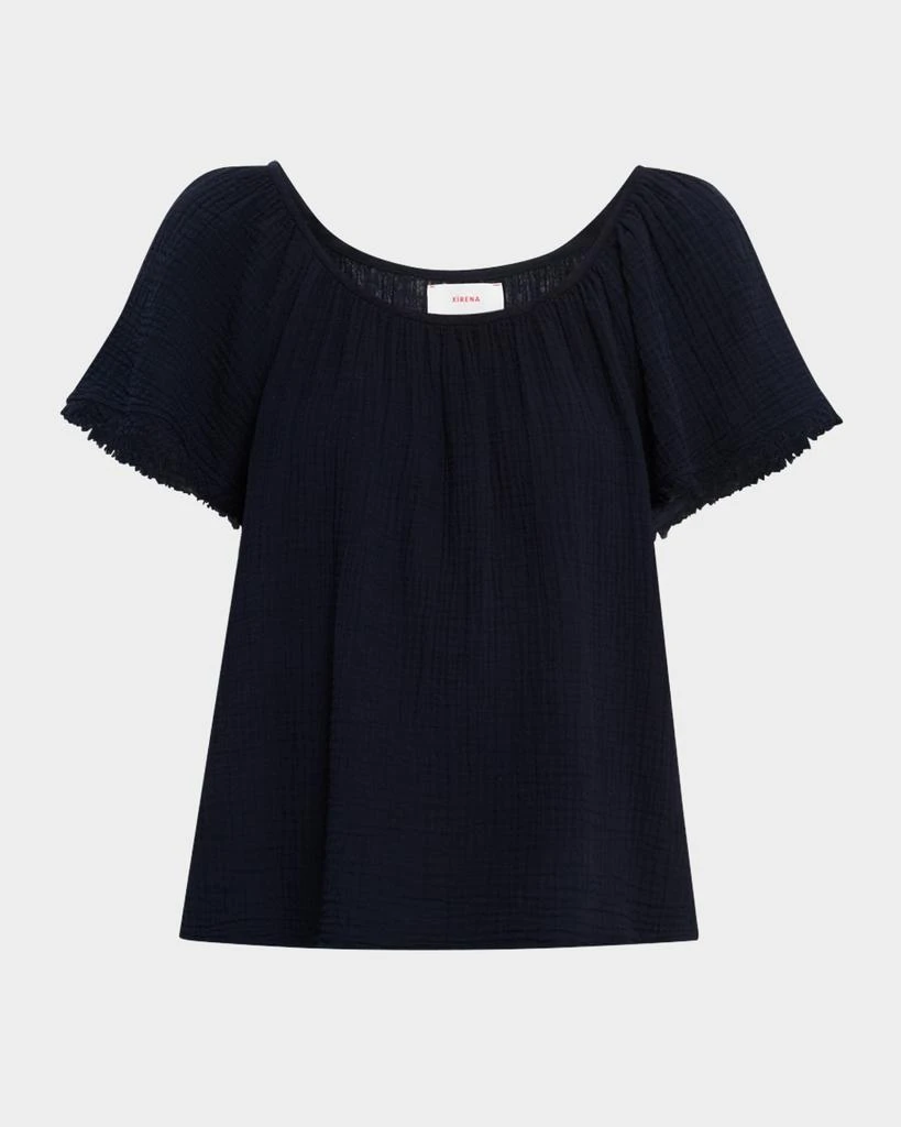 XIRENA Macie Fringe-Trim Cotton Gauze Top 1