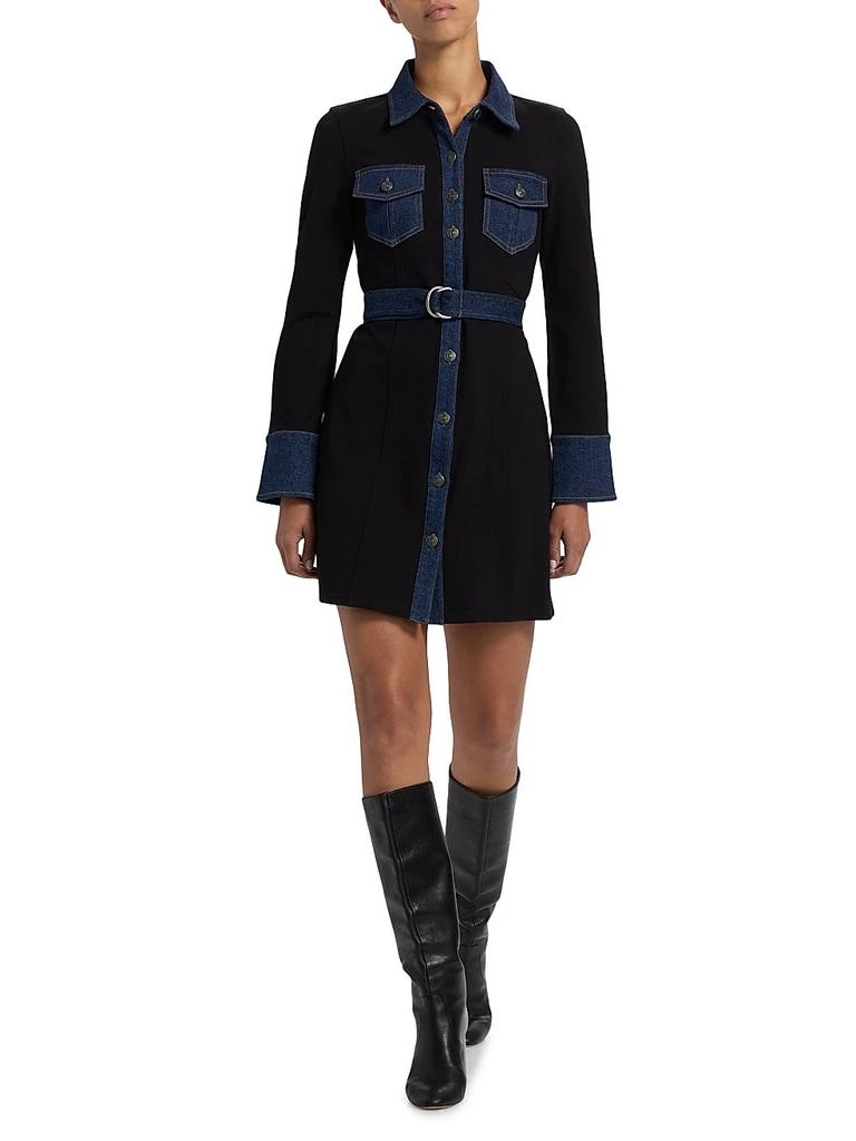 Cinq à Sept Aliza Denim-Trimmed Minidress 2