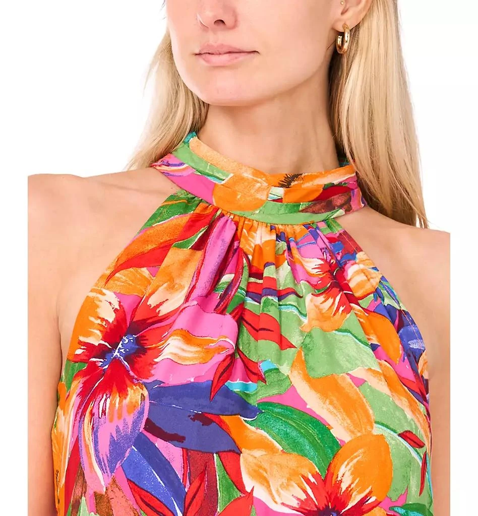 MSK Women's Printed Halter Tie-Back Maxi Dress 4