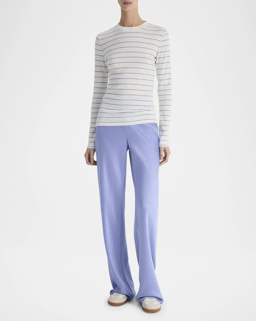 Vince Striped Long-Sleeve Crewneck T-Shirt 2