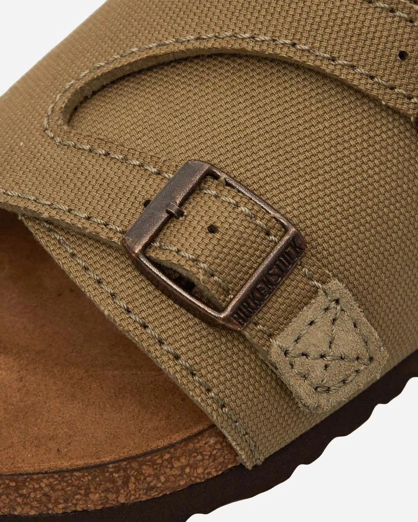 Birkenstock Zürich Suede Canvas Sandals Faded Khaki 6