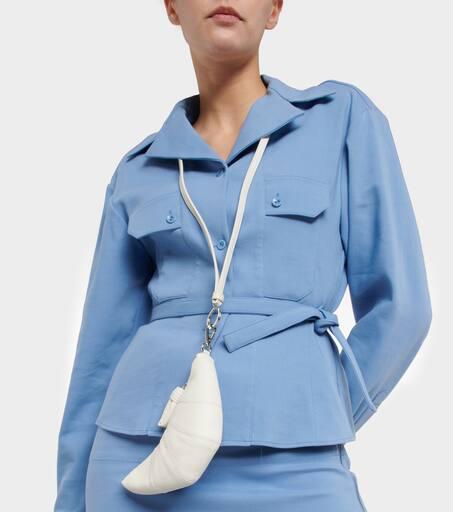 Lemaire Croissant leather coin purse with strap