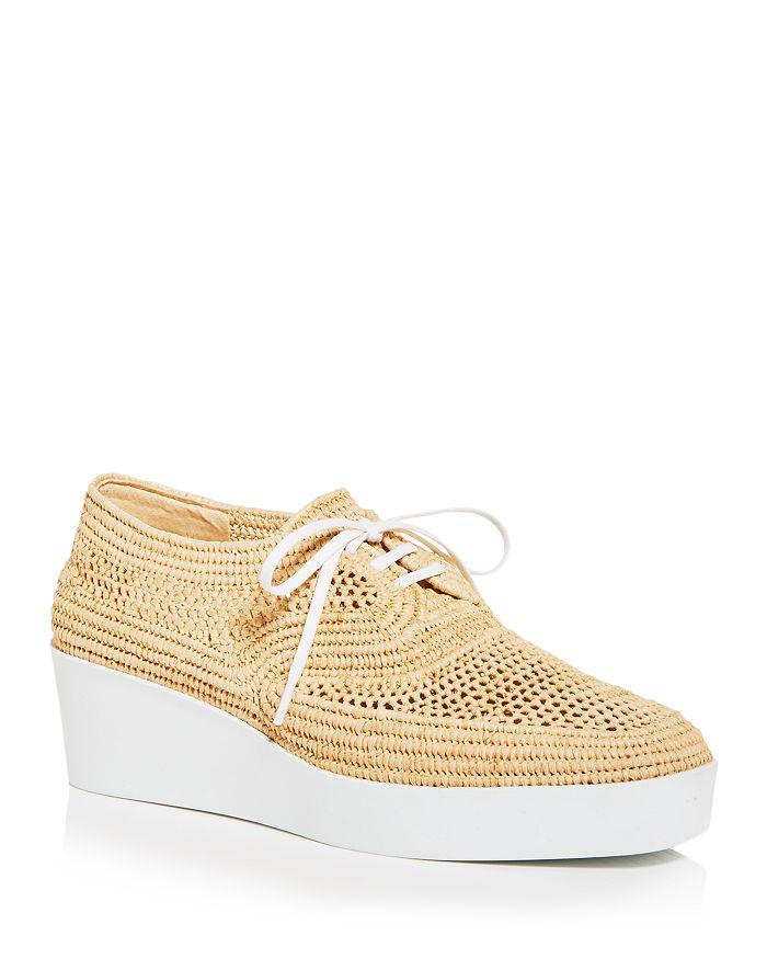 Clergerie Women's Lisa Woven Wedge Platform Oxfords