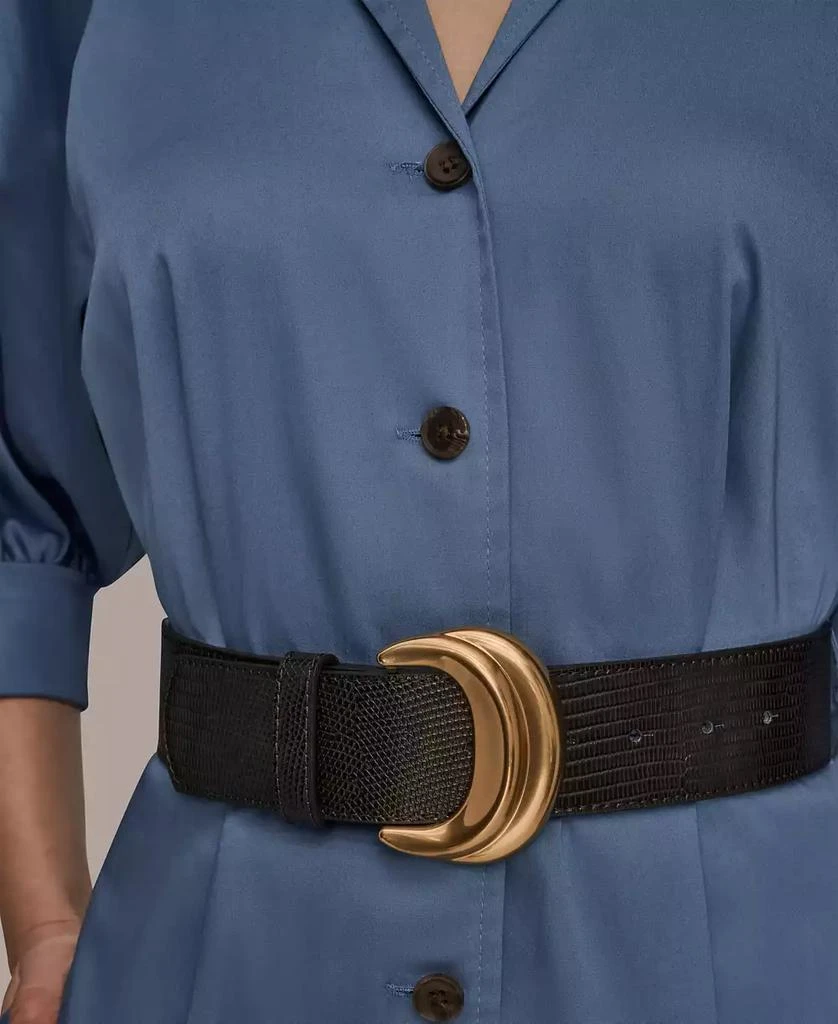 Donna Karan Women
s Collared Belted Midi Dress 5