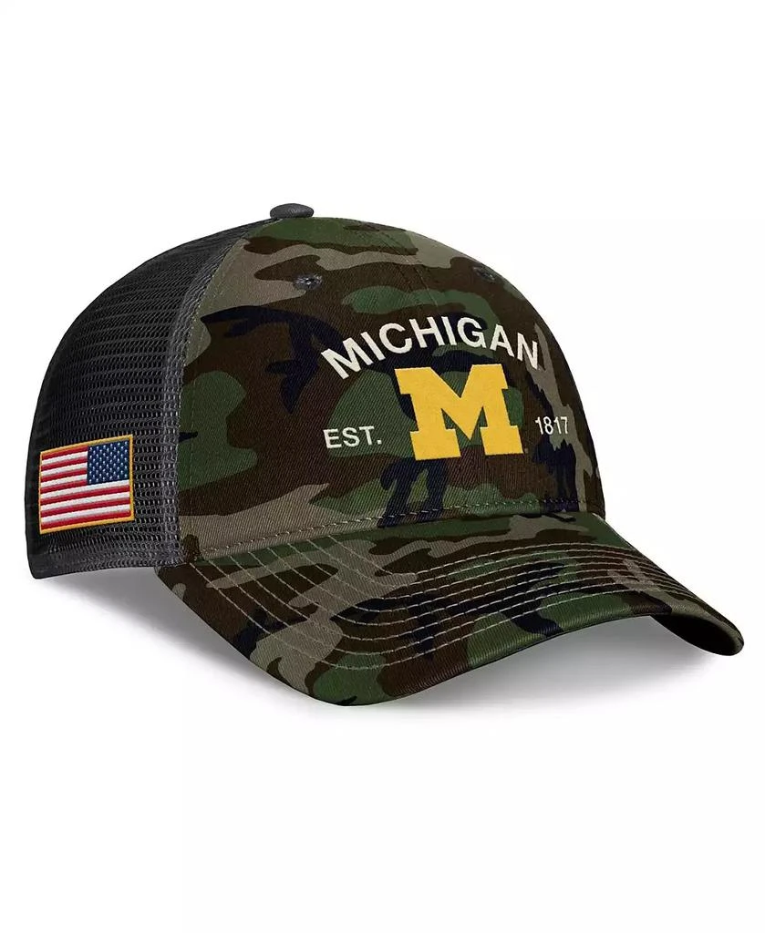 Jordan Men's Camo Michigan Wolverines 2025 Military Appreciation Rise Adjustable Trucker Hat 4