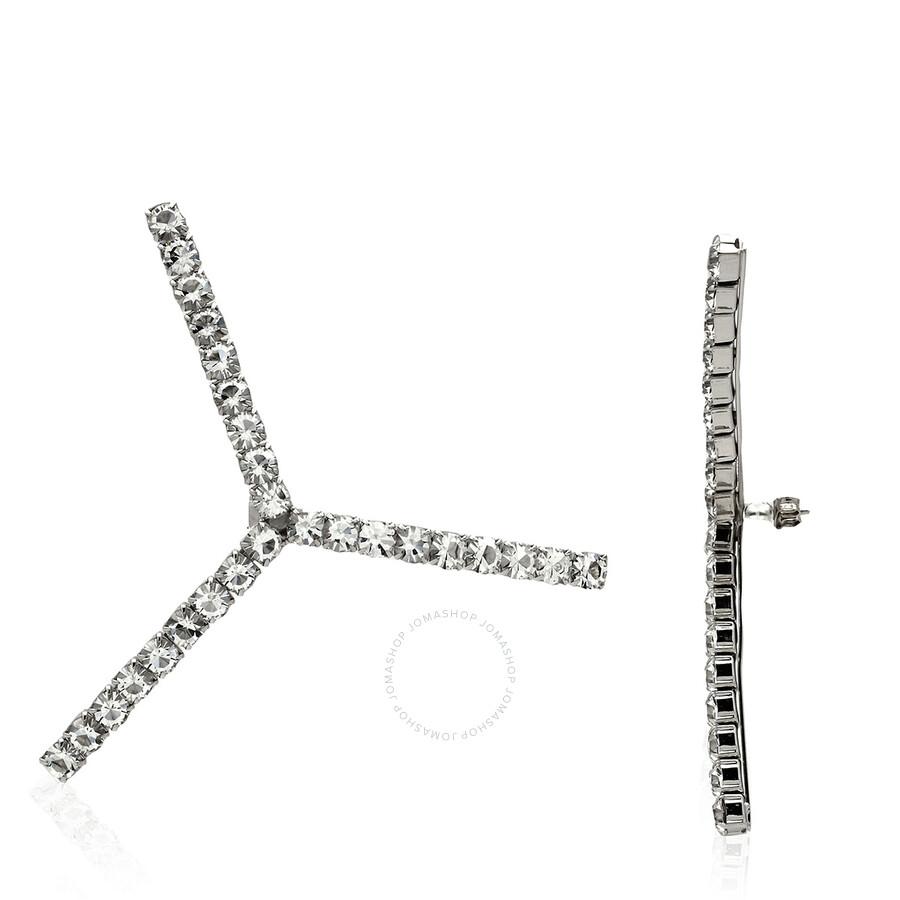 Y/Project Silver Rhinestone Y Embellished Earrings