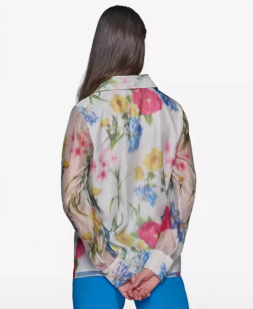 Karl Lagerfeld Paris Women's Floral-Print Ruffled Blouse 3