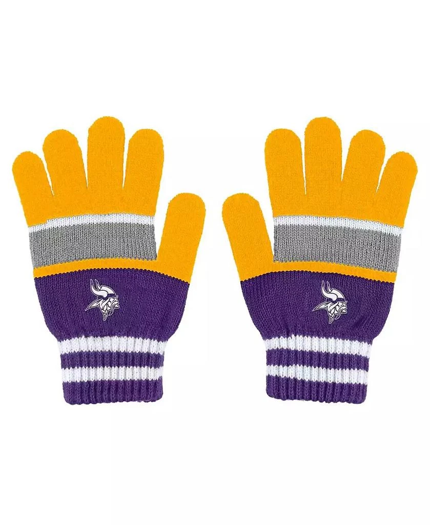 WEAR by Erin Andrews Women's Minnesota Vikings Stripe Glove and Scarf Set 3