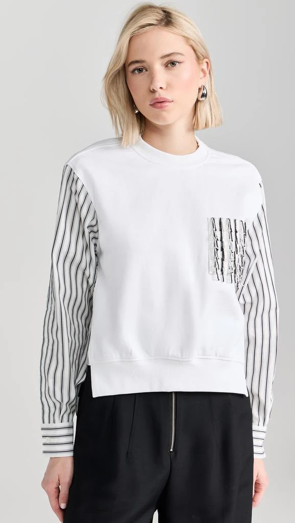 31 Phillip Lim Long Sleeve Striped Fringe Pocket Sweatshirt 6