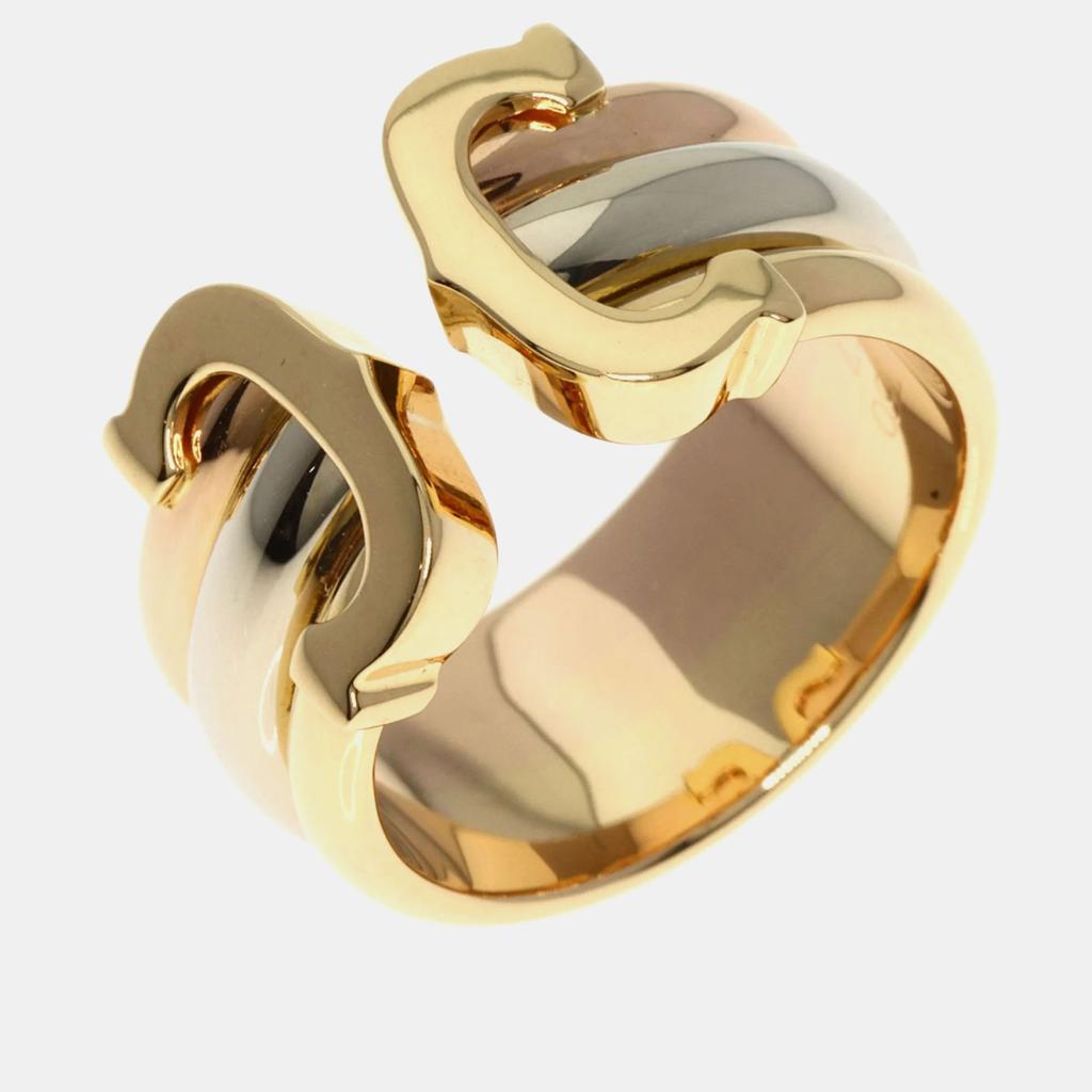Cartier Cartier 18K Yellow Gold, Rose Gold and White Gold C De Cartier Band Ring EU 47