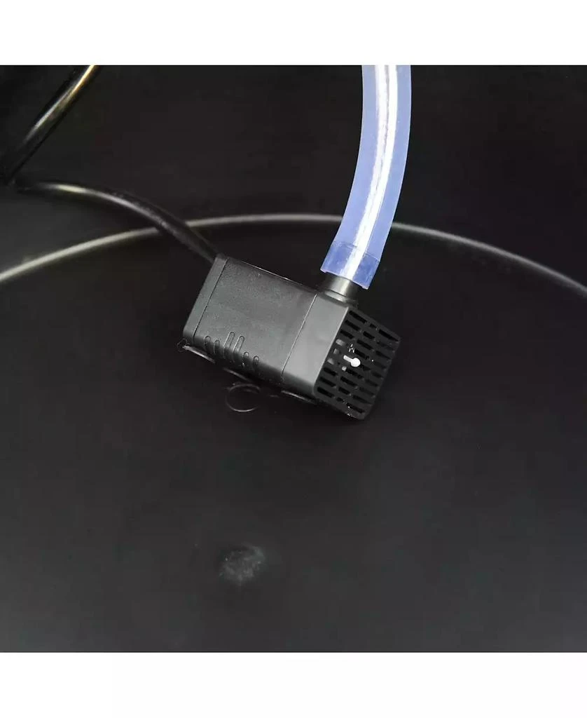 Outsunny 2 Tier Fountain Rustic Wood Barrel Water Fountain w/ Pump Garden Decor 6