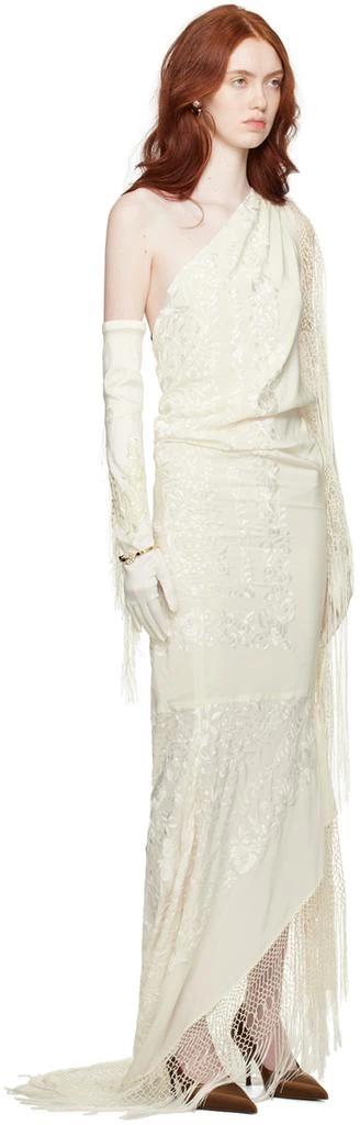 Conner Ives SSENSE Exclusive Off-White Piano Shawl Maxi Dress 2