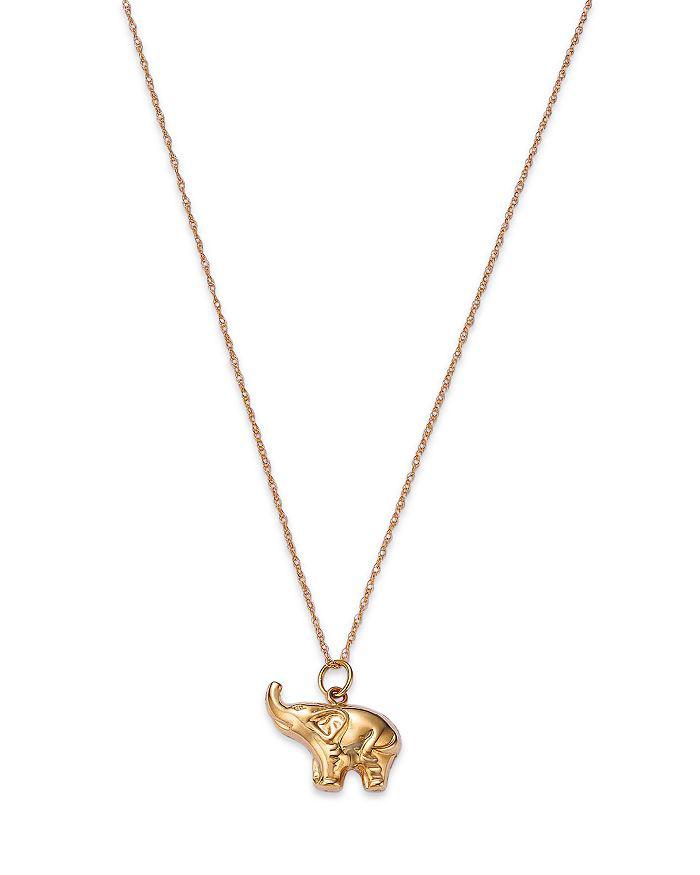 Bloomingdale's Baby Elephant Pendant Necklace in 14K Yellow Gold, 18"