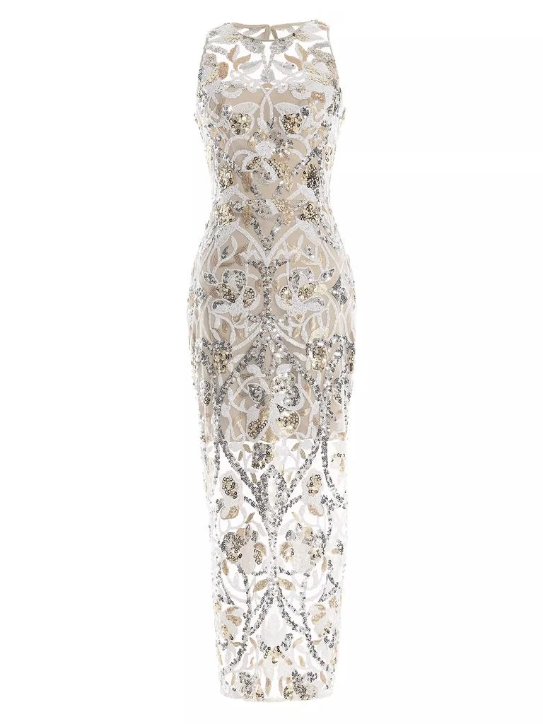 Dress The Population Helena Sequined Keyhole Midi-Dress 1