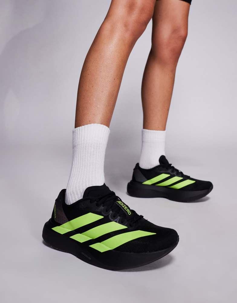 Shop adidas Running Adizero EVO SL trainers in black and neon