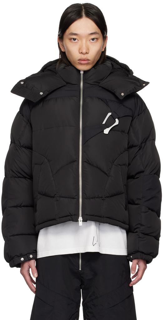 Black Abstract Down Puffer Jacket – On Sale Now with Up to