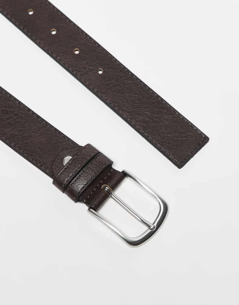 Shop Valentino attitude belt in brown with silver buckle on  display picture 2