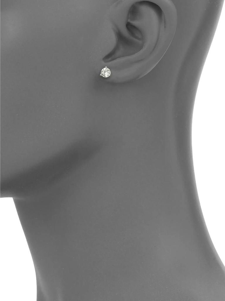 Hearts On Fire Diamond & 18K White Gold Three-Prong Stud Earrings