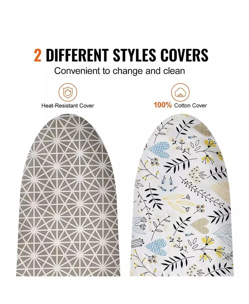 Ecooso Ironing Board with Large Surface, 4-Layer Thick Design, Heat-Resistant Cotton Cover, 7 Adjustable Heights for Home Laundry 7