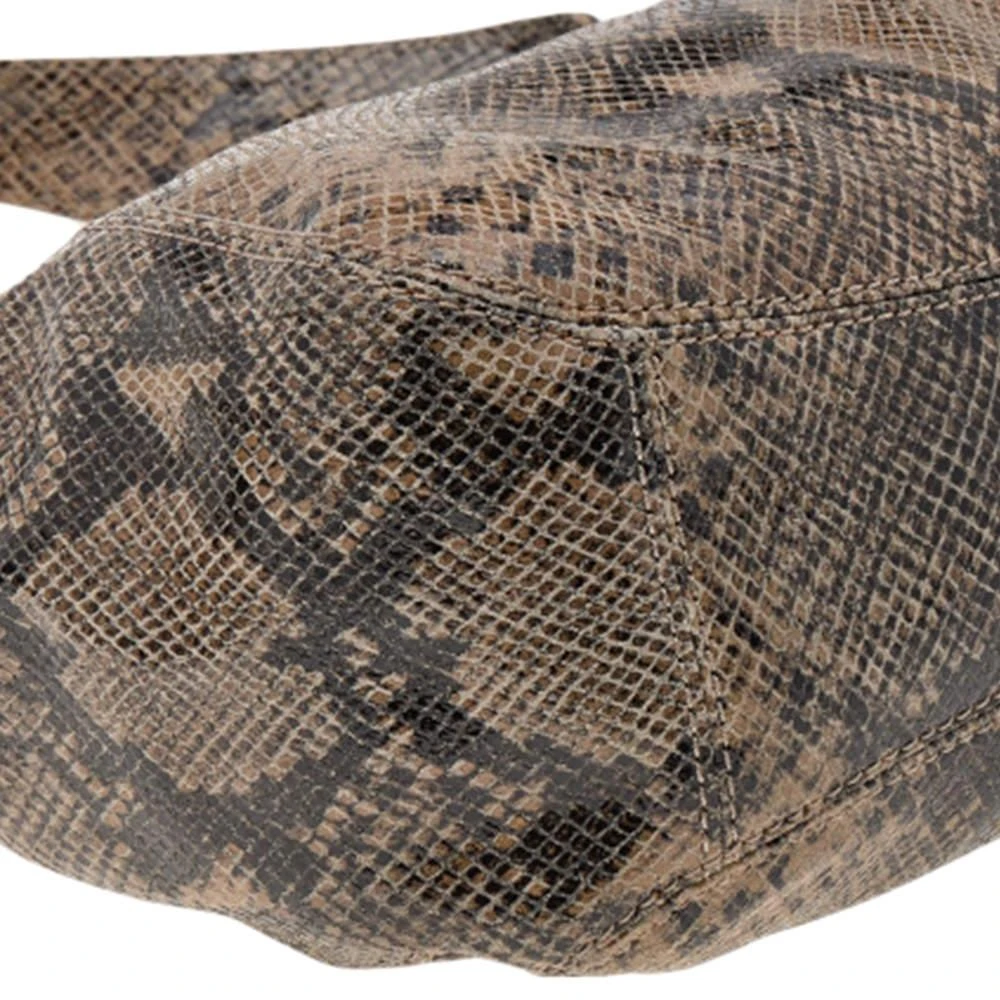 Michael Kors MICHAEL Michael Kors Brown Python Embossed Leather Hobo 10