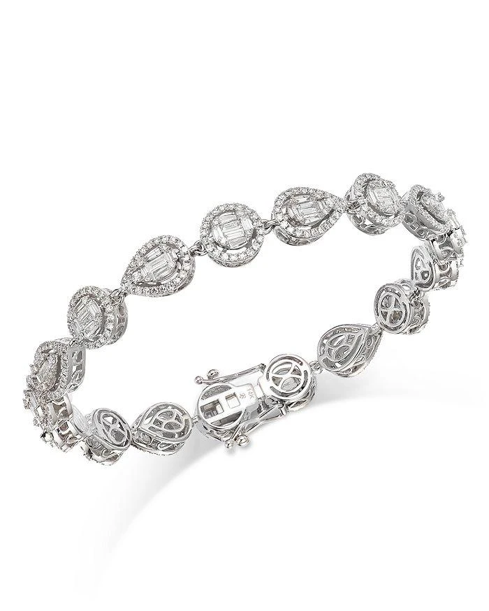 Bloomingdale
s Diamond Mixed-Shape Mosaic Diamond Bracelet Tennis Bracelet in 14K White Gold, 4.0 tcw