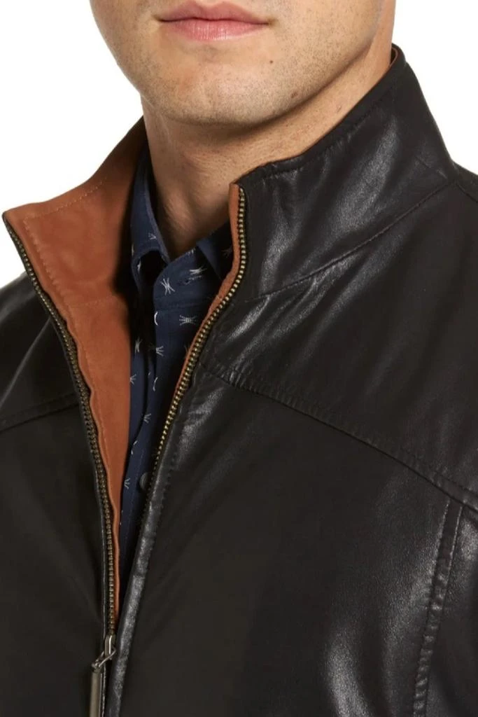 Missani Le Collezioni Contrast Trim Lambskin Leather Jacket 4
