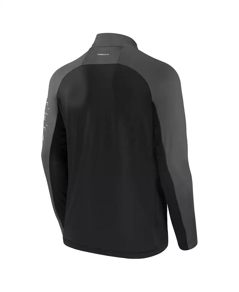 Formula 1 Men's Black/Graphite Tech Stacked Logo Raglan Quarter-Zip Pullover