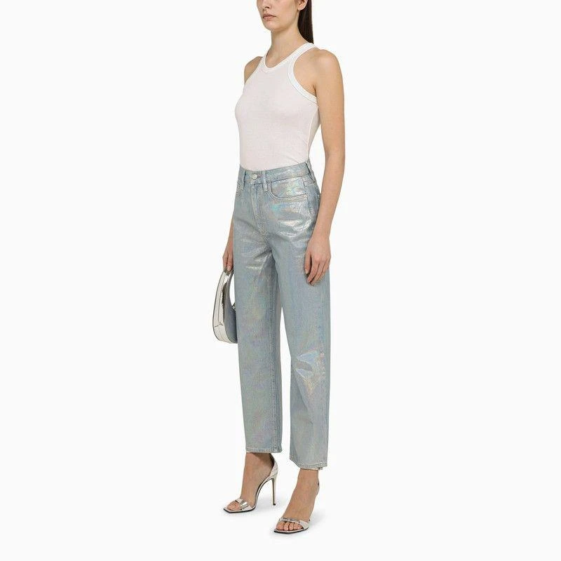FRAME LA JANE CROPPED JEANS IN HOLOGRAM DENIM 2