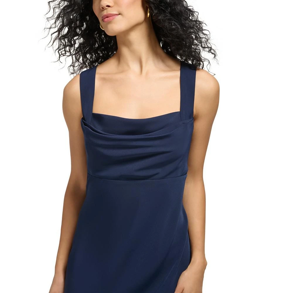 knee length dresses for ladies Sleeveless Cowl Neck Midi Dress | A-Line Dress