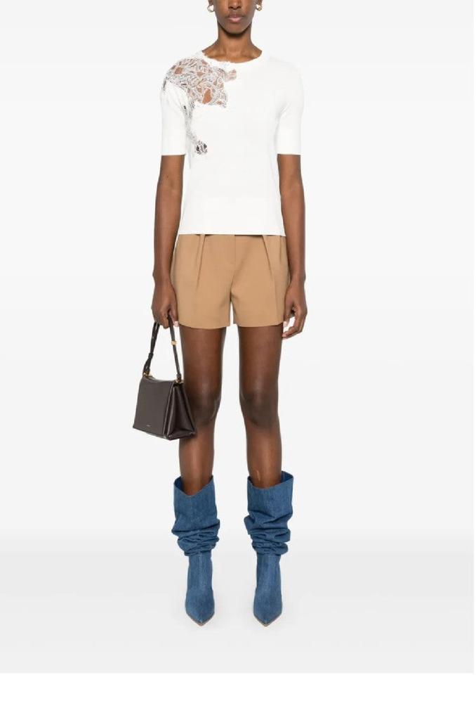ERMANNO Short-Sleeved Top With Delicate Lace Detail
