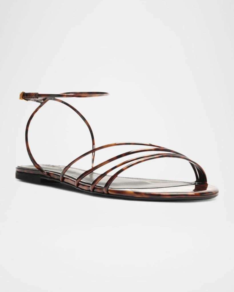 Schutz Inez Strappy Tortoise Flat Sandals 2