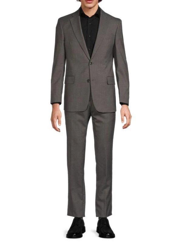 Saks Fifth Avenue Solid Notch Lapel Regular-Fit Suit 1