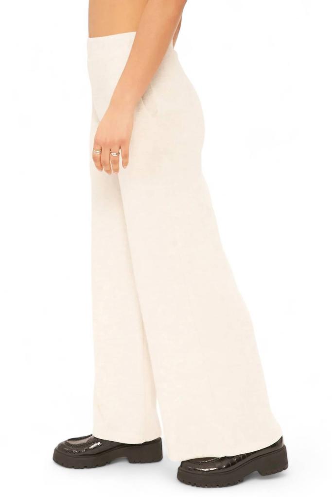 Project Social T Women's Rocky Cozy Wide Leg Pant In Oatmeal