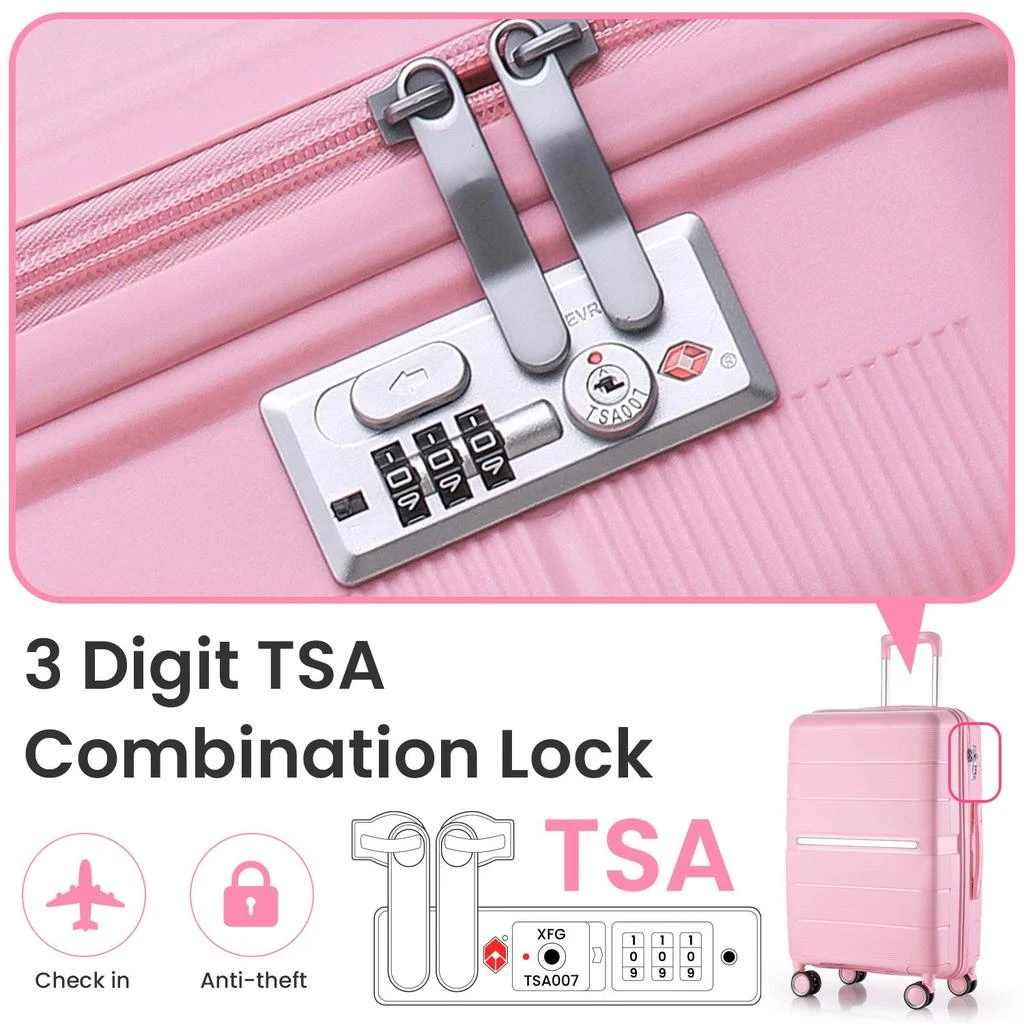 Simplie Fun Simplie Fun Luggage Sets 4 Piece(14/20/24/28) PP Lightweight & Durable Expandable suitcase 6