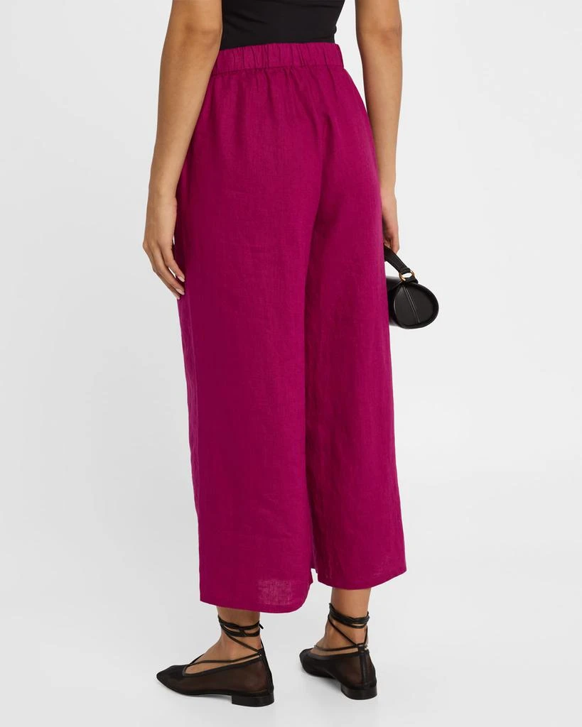 Eileen Fisher Cropped Wide-Leg Organic Linen Pants 3