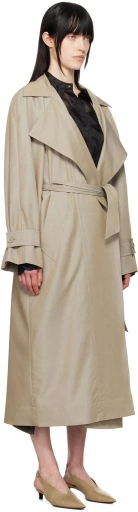 The Frankie Shop Beige Astoria Cut-Out Raglan Sleeve Trench Coat 2