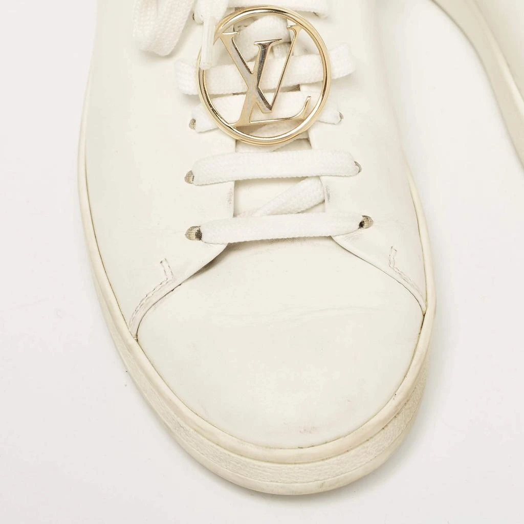Louis Vuitton Louis Vuitton White Leather V Logo Lace Up Sneakers Size 36 7