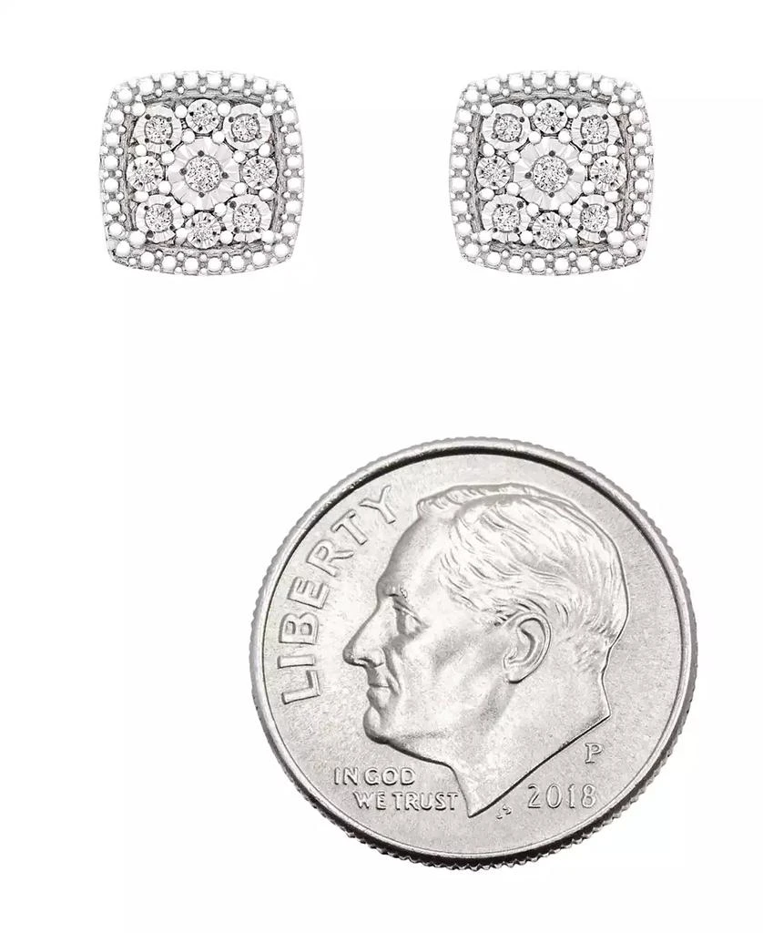 Macy's Diamond Cushion Cluster Stud Earrings (1/10 ct. t.w.) in Sterling Silver 4