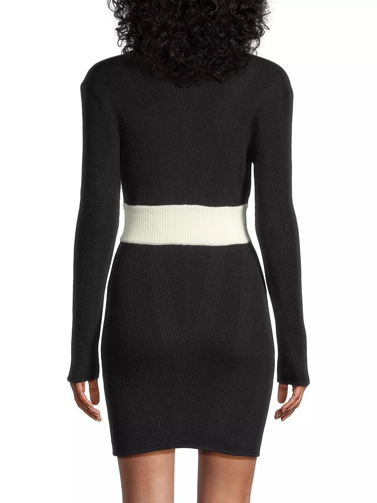 Victor Glemaud Plunging U-Neck Rib-Knit Minidress 5