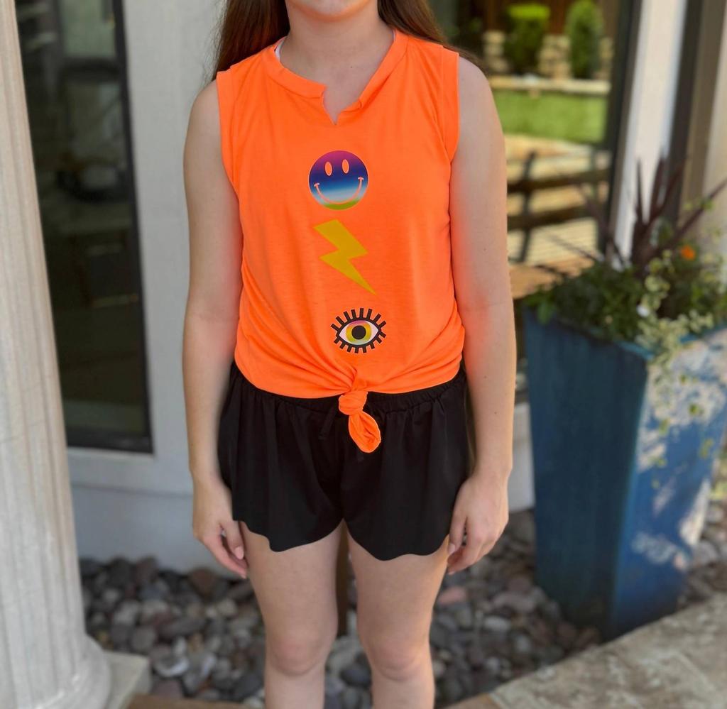 Rock & Candy Girls Icon Tank In Neon Orange