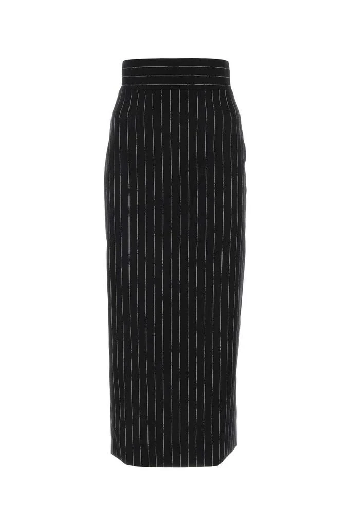 Alexander McQueen Alexander McQueen Striped High-Waist Midi Skirt 1