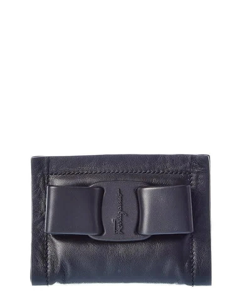 Salvatore Ferragamo Salvatore Ferragamo Ladies Black Viva Bow Credit Card Holder
