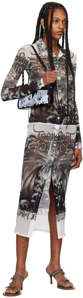 Jean Paul Gaultier Black & White 'The Diablo' Midi Dress 4