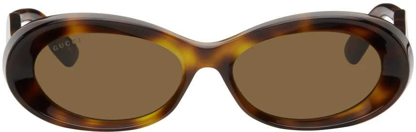 Gucci Tortoiseshell Oval Sunglasses 1