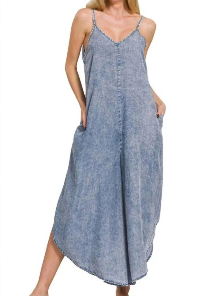 ZENANA Zenana - Lyocell Acid-washed Jumpsuit