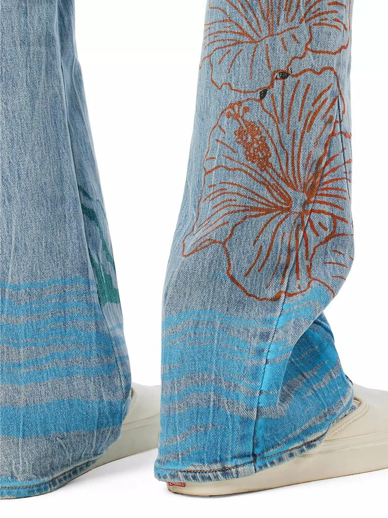 Hudson Walker Palm Painted Kick Flare Jeans 9