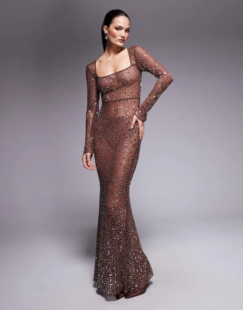 chinese dress ladies Oh Polly Amaya Embellished Bandeau Maxi Dress – The Dress Nook main image 0
