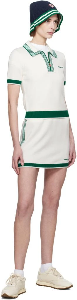 Casablanca Off-White & Green Knit Tennis Polo 4