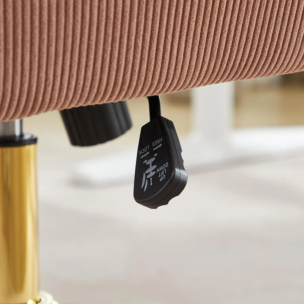 Streamdale Furniture Streamdale Mid-back office chair, striped fabric, ergonomic design, pink. 6